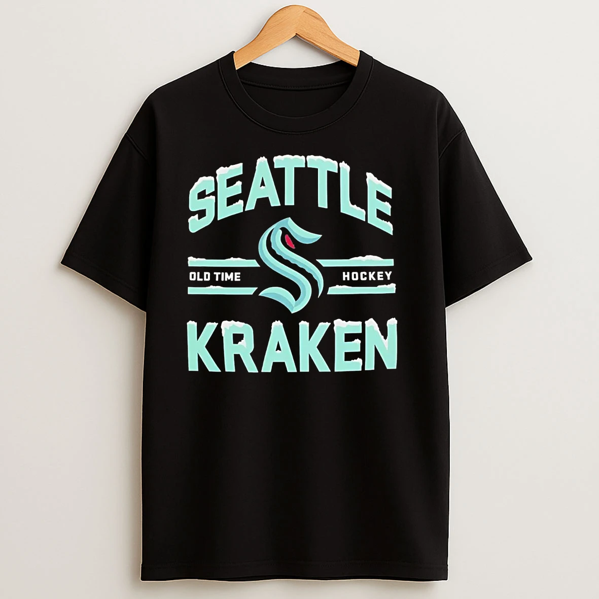 Seattle Kraken Snowcapped Old Time Hockey T Shirts