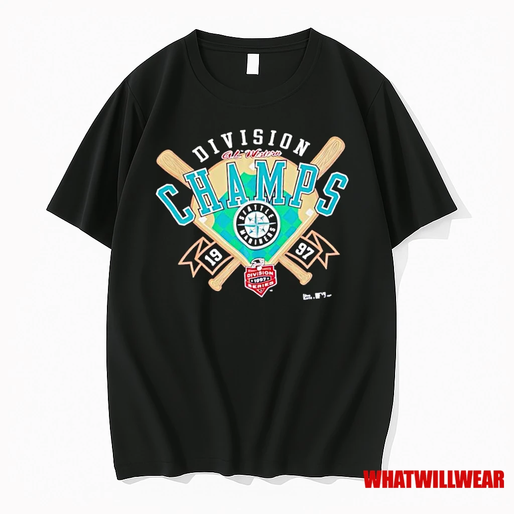 Seattle Mariners 1997 Al Western Division Champions Logo Shirts