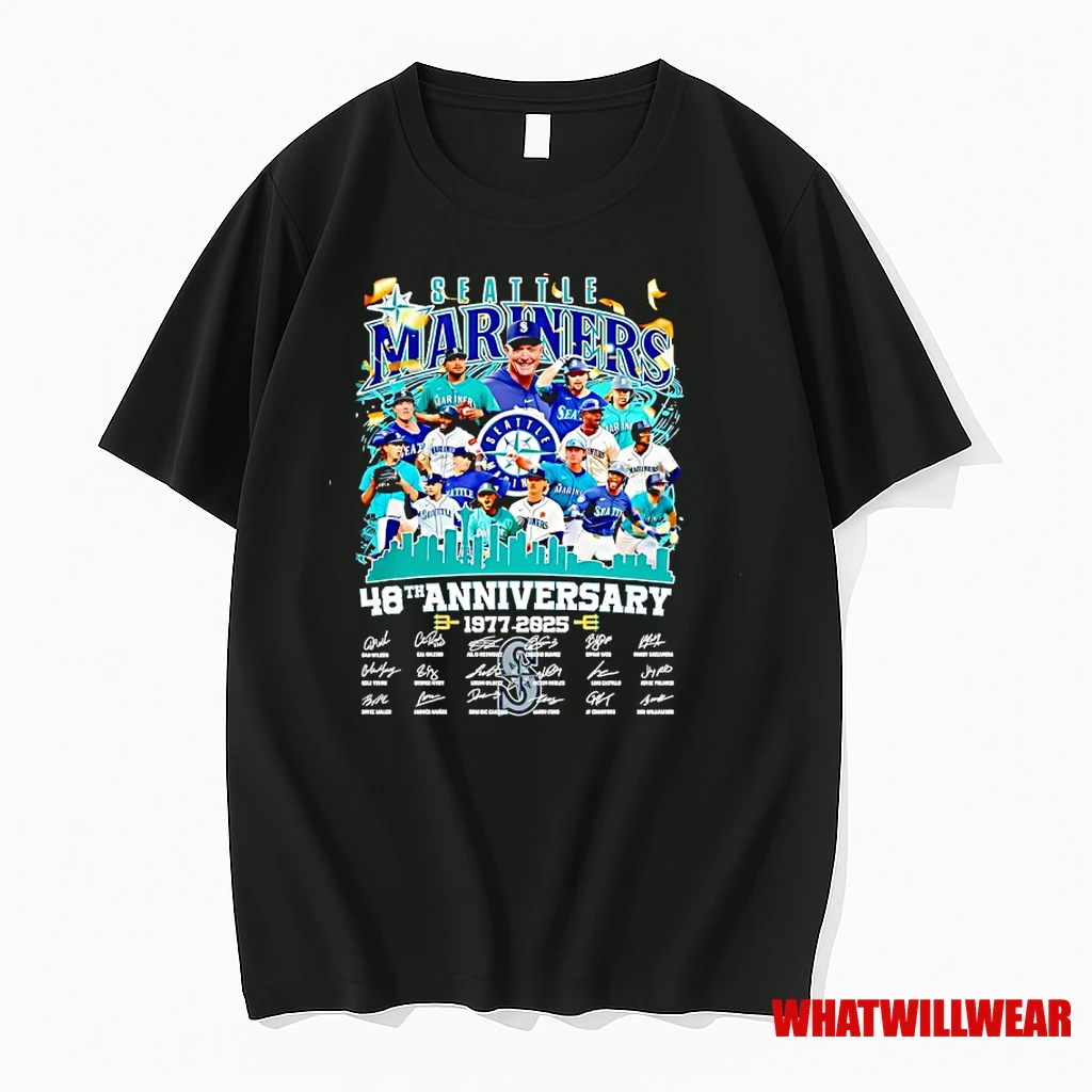 Seattle Mariners 48th Anniversary 1977 2025 Signature Shirts