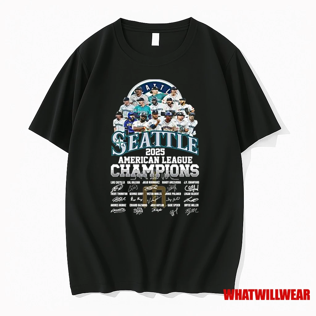 Seattle Mariners Alcs Team 2025 American League Champions Signatures Shirts