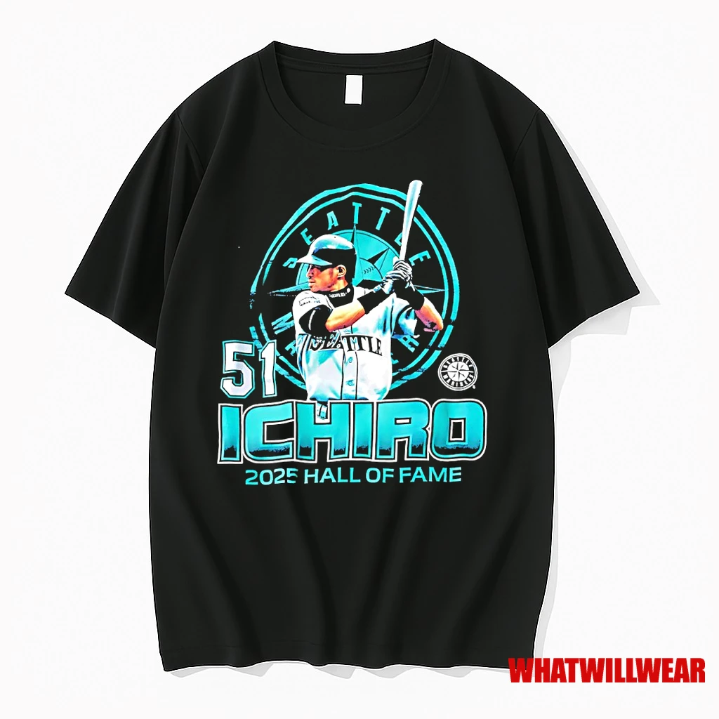 Seattle Mariners Baseball 51 Ichiro Suzuki 2025 Hall Of Fame Shirts