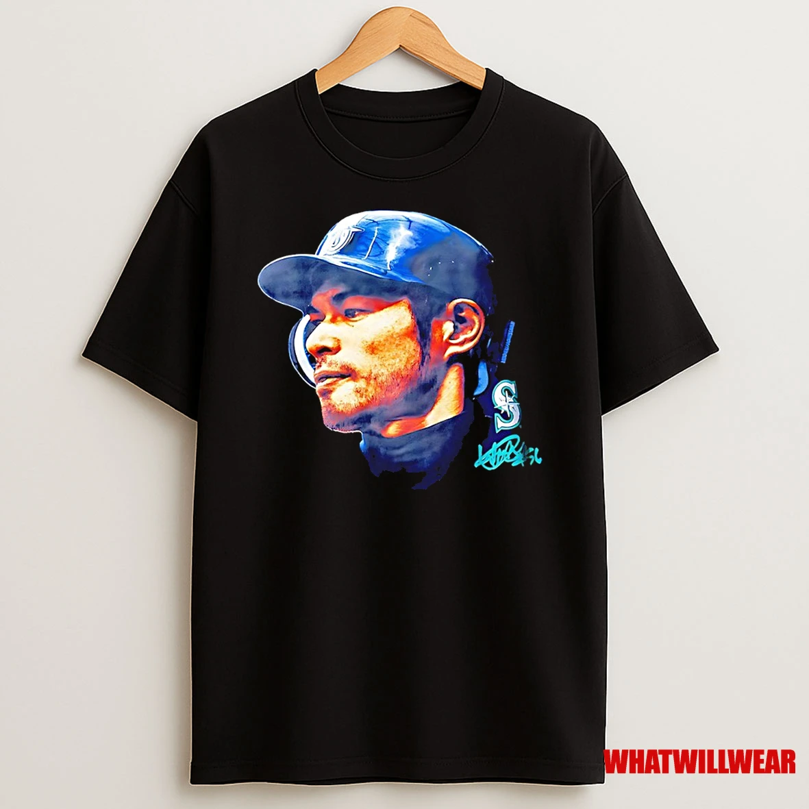 Seattle Mariners Baseball 51 Ichiro Suzuki Big Head Signature Shirts
