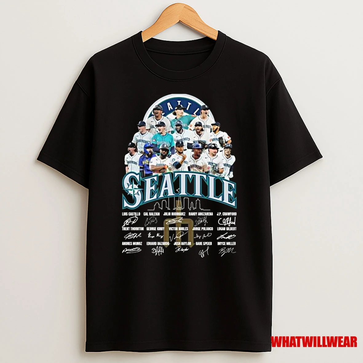 Seattle Mariners Players Signatures Skyline 2025 Shirts