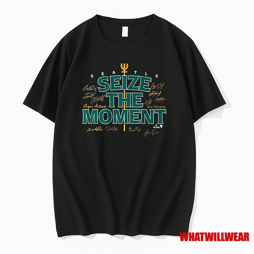 Seattle Mariners Seize The Moment Signatures Shirts