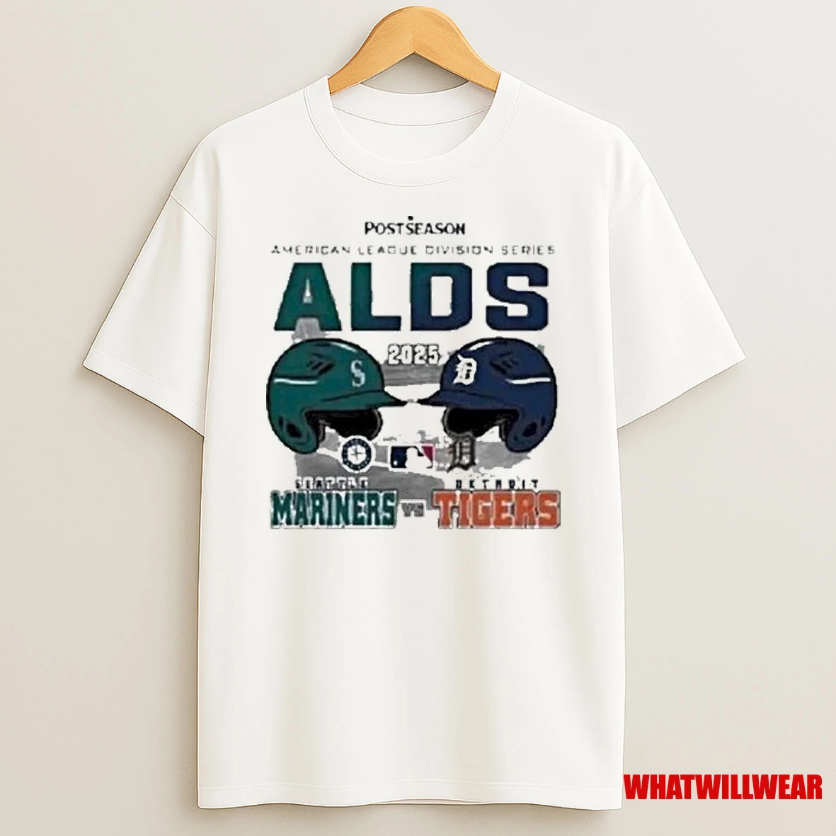 Seattle Mariners Vs Detroit Tigers 2025 Alds American League Division Series Helmet Matchup Shirts