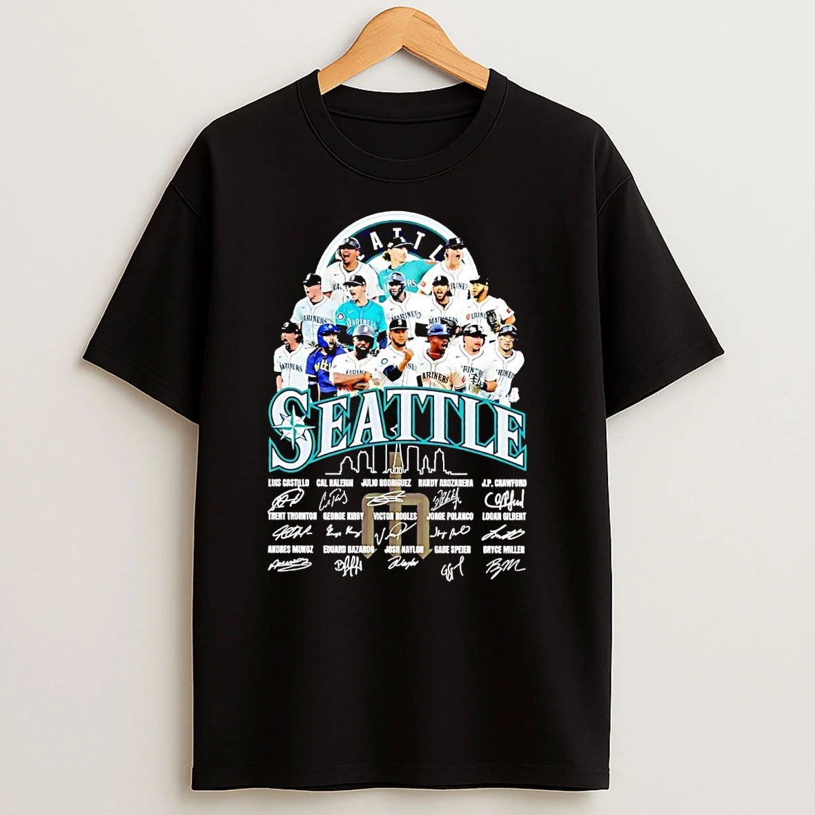 Seattle Mariners Players Lineup Skyline Signatures T Shirts