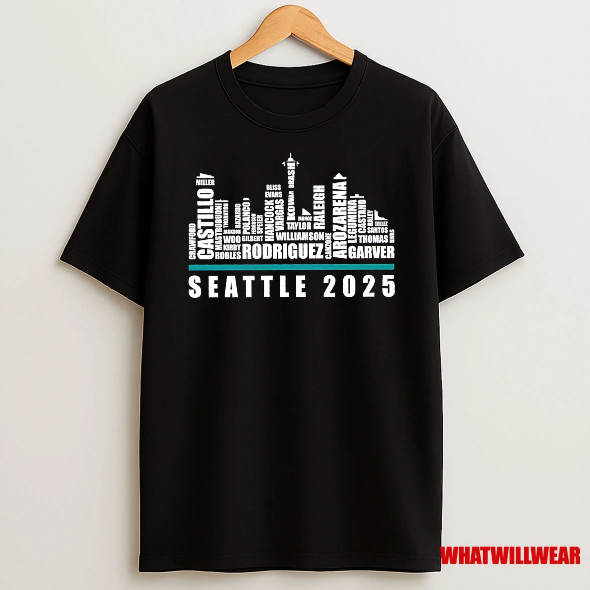 Seattle Mariners Players Names City Skyline Shirts
