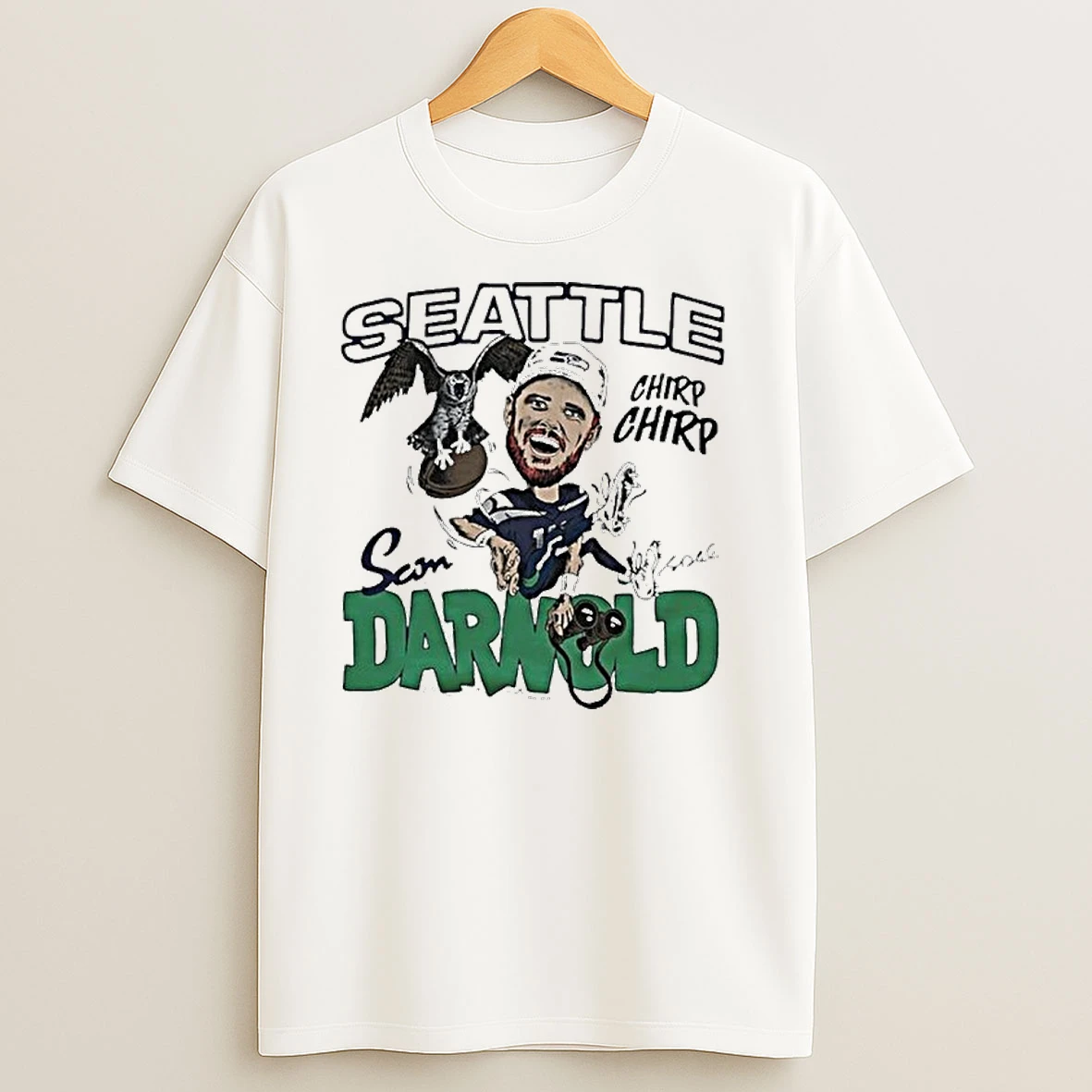 Seattle Seahawks Sam Darnold Caricature Player Signature T Shirts