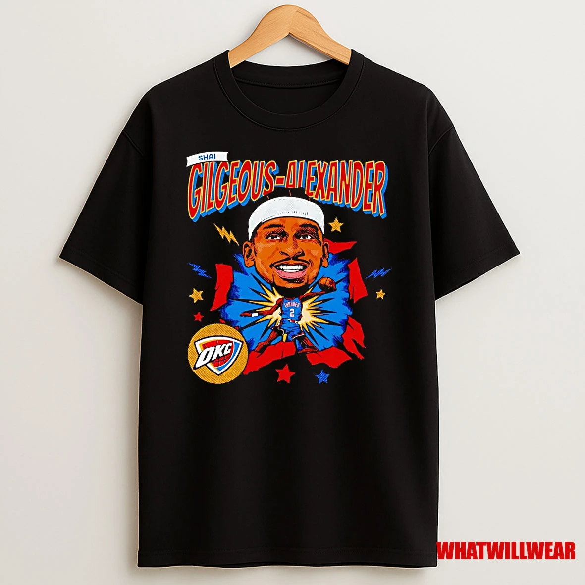 Shai Gilgeous Alexander Big Head Caricature Oklahoma City Thunder Shirts