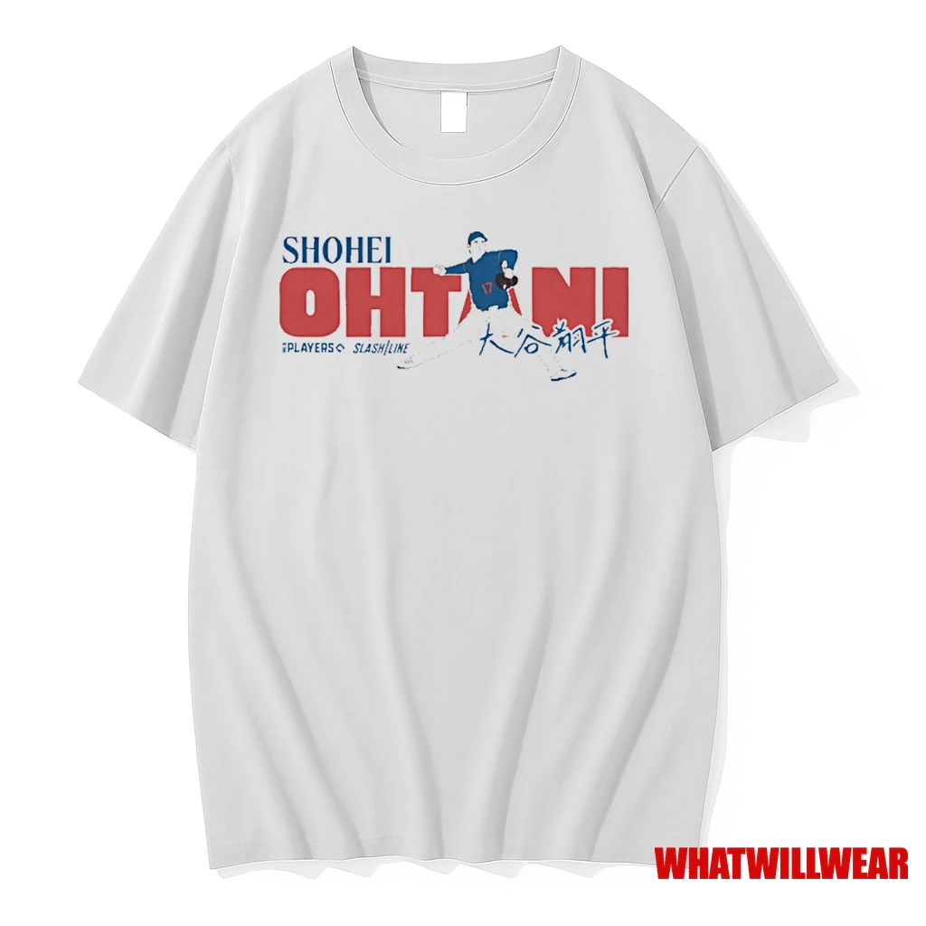 Shohei Ohtani Kanji Los Angeles Dodgers Mlb Slash Line Signature Shirts