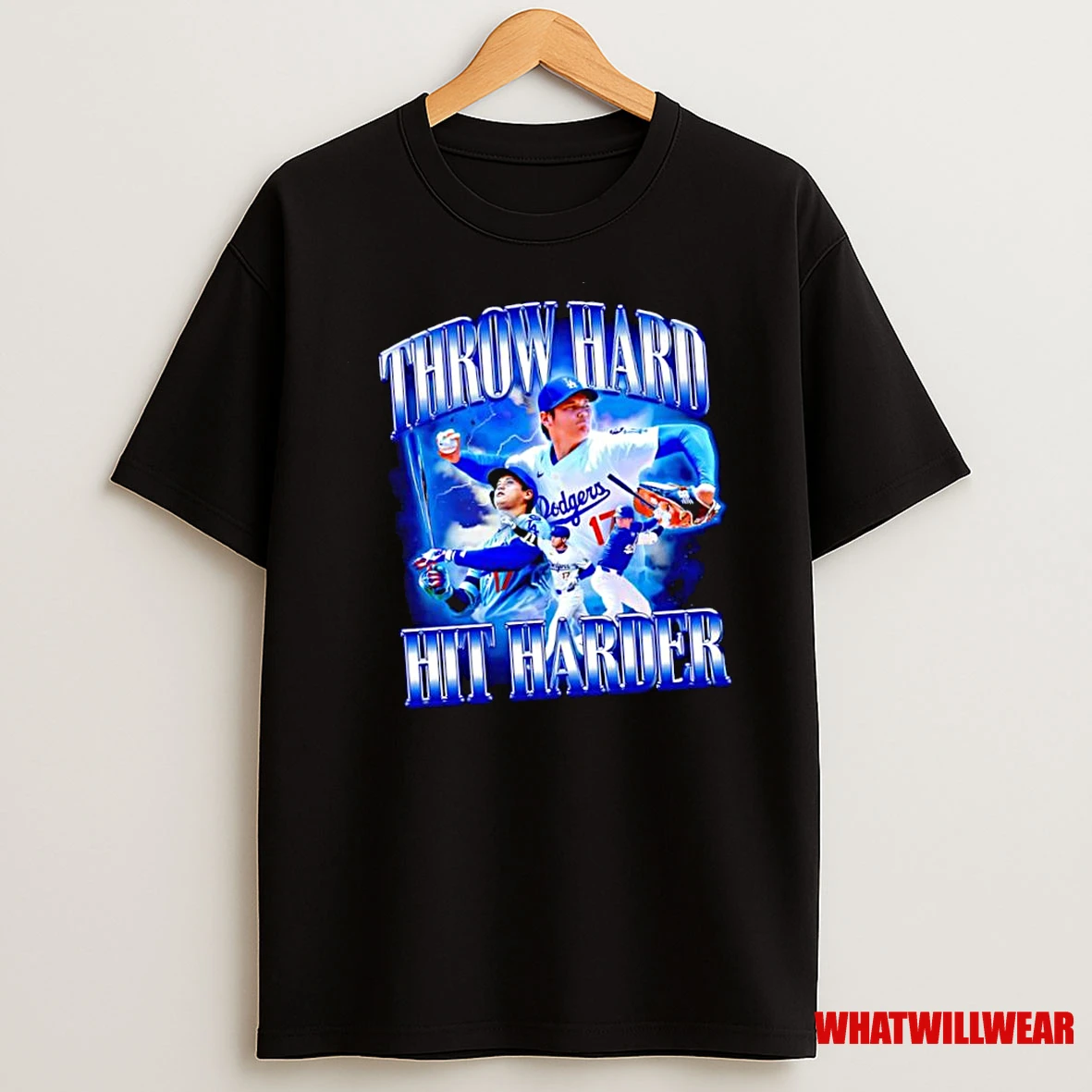 Shohei Ohtani La Dodgers Throw Hard Hit Harder Shirts