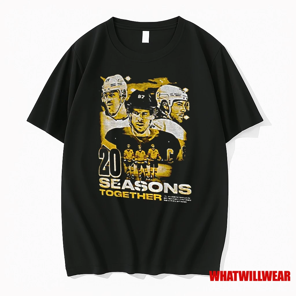 Sidney Crosby Evgeni Malkin And Kris Letang Pittsburgh Penguins Hockey 20 Seasons Together Shirts