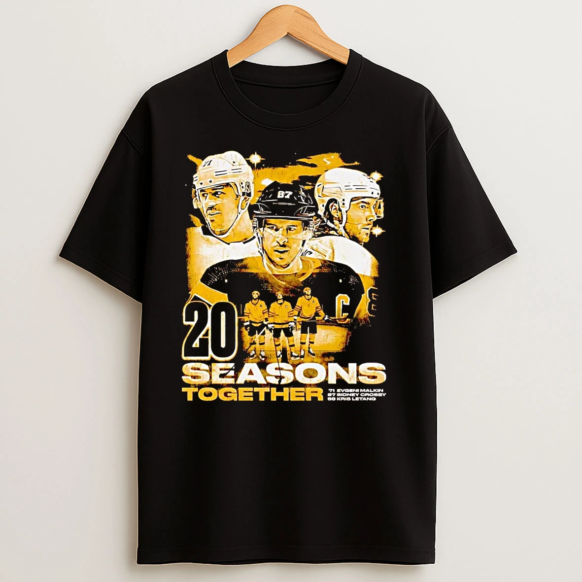 Sidney Crosby Kris Letang Evgeni Malkin Pittsburgh 20 Seasons T Shirts