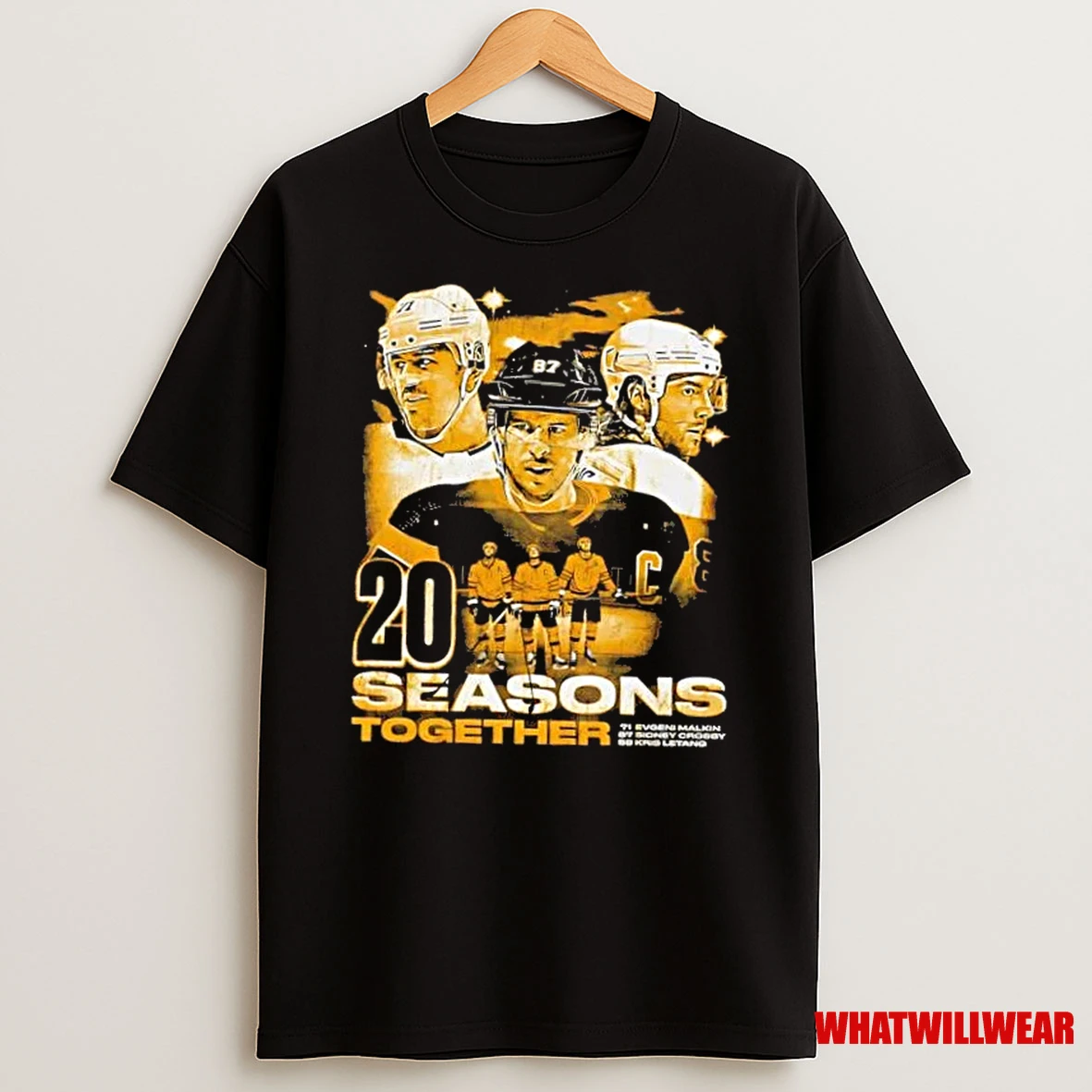 Sidney Crosby Kris Letang And Evgeni Malkin Pittsburgh 20 Seasons Shirts