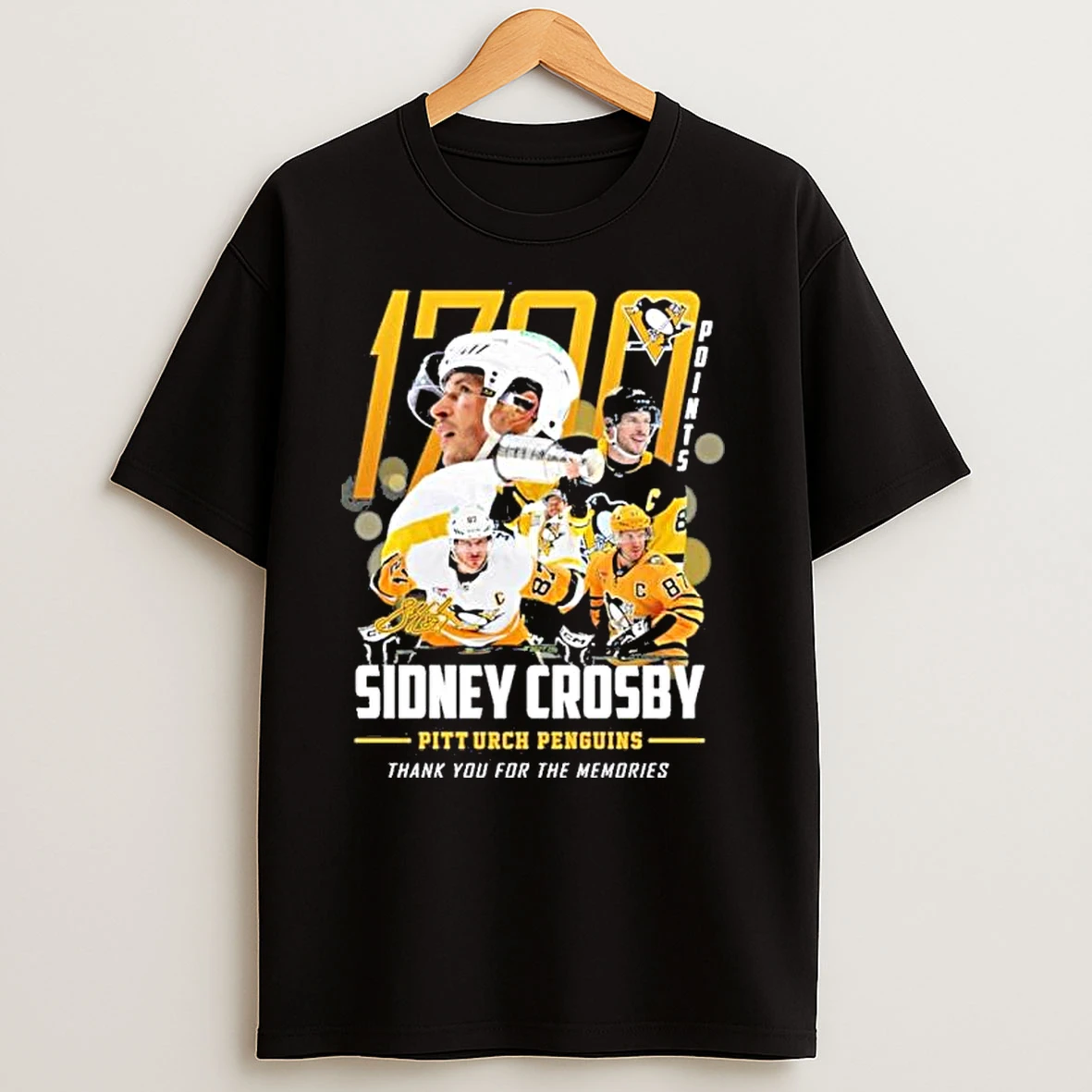 Sidney Crosby Pittsburgh Penguins 1700 Points Thank You For The Memories T Shirts