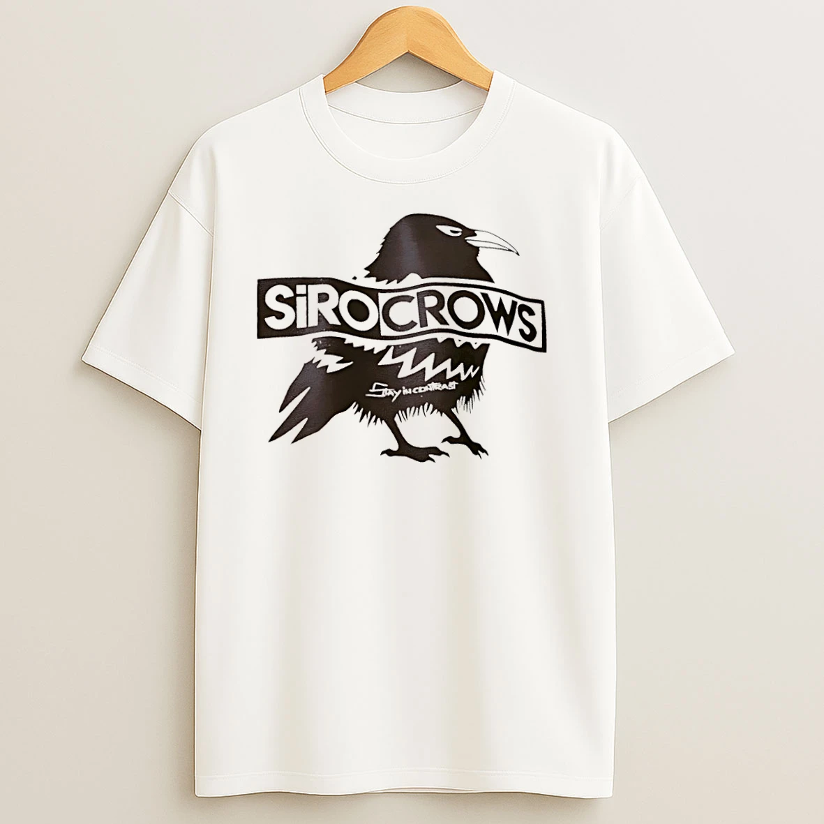 Sirocrows Stay In Contrast T Shirts