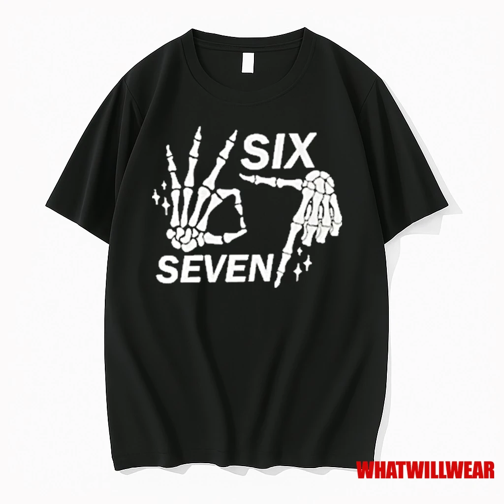 Six Seven 6 7 Skeleton Hands Halloween Bones Shirts
