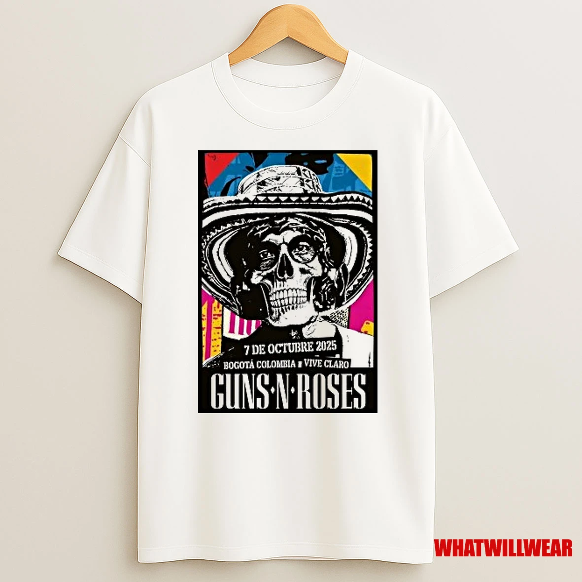 Skeleton Guns N Roses Oct 7 2025 Bogota Tour Shirts