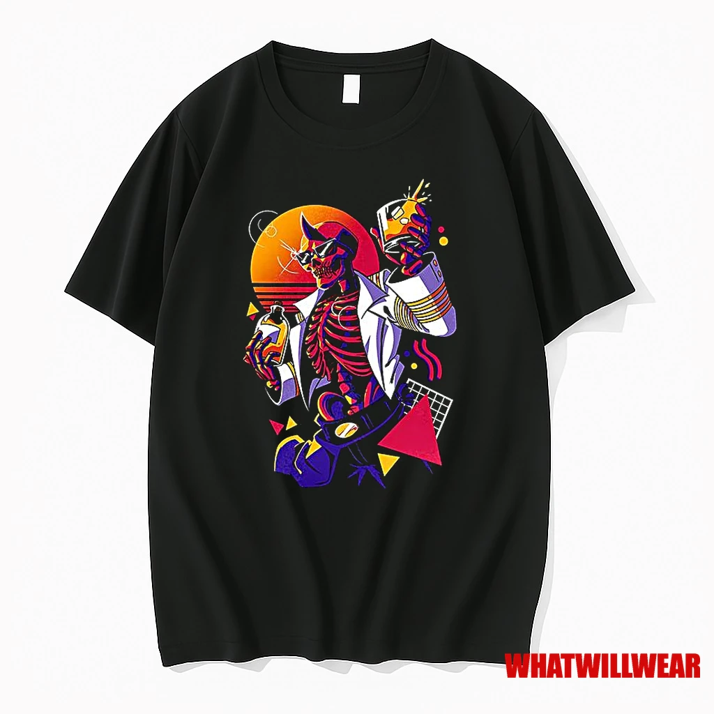 Skeleton On The Rocks Halloween Shirts