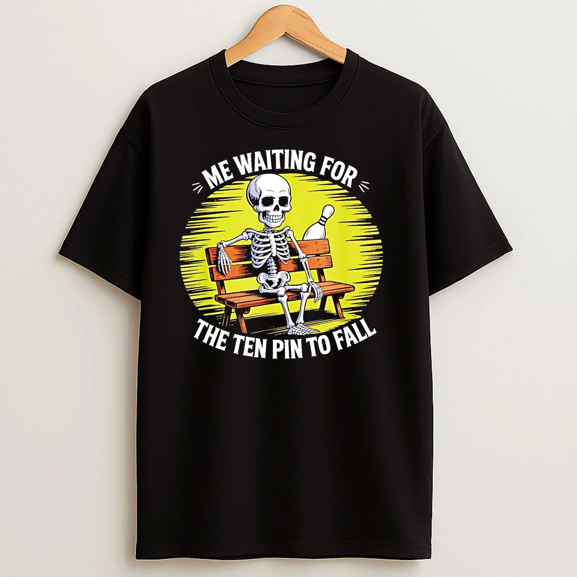 Skeleton Bowling Me Waiting For The Ten Pin To Fall T Shirts
