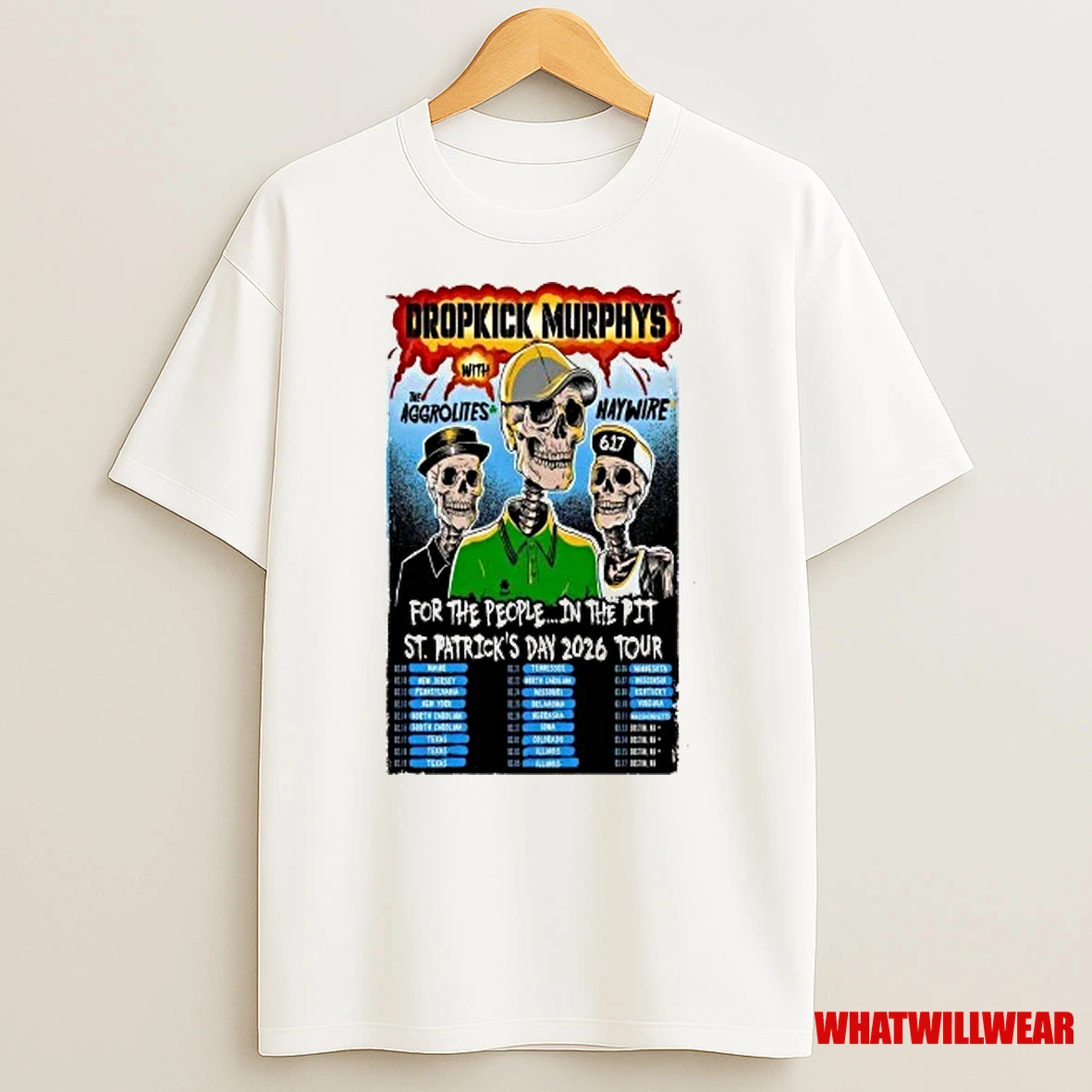 Skeletons Dropkick Murphys St Patricks Day Tour 2026 Shirts