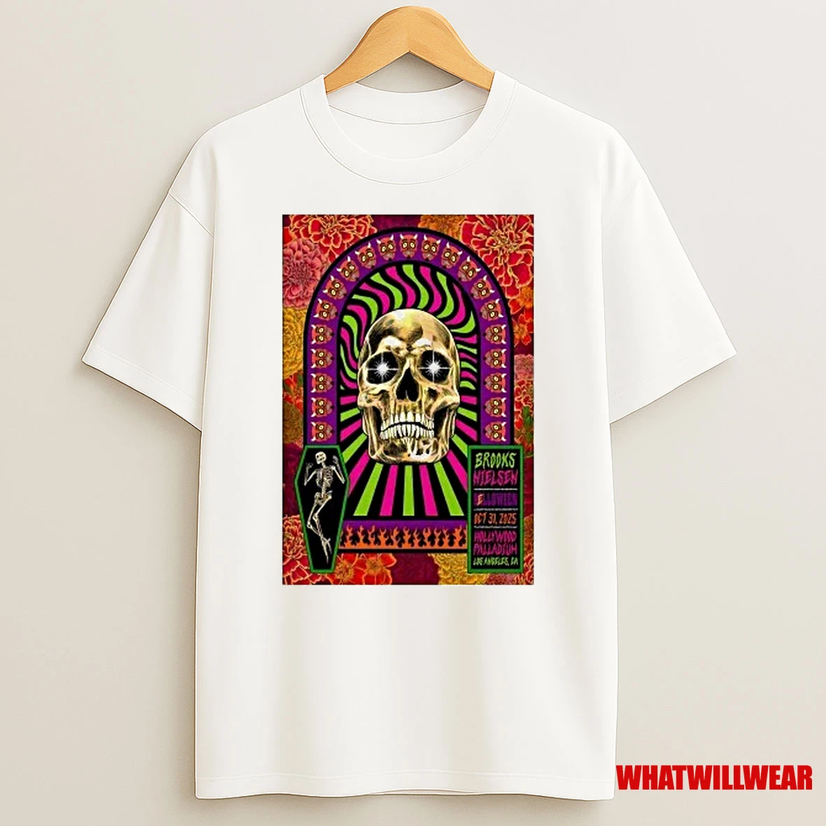 Skull Brooks Nielsen In Hollywood Ca On Oct 31 2025 Show Shirts