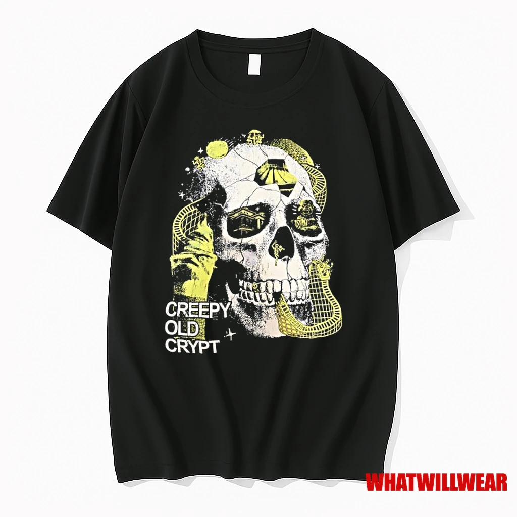 Skull Creepy Old Crypt Horror Halloween Shirts