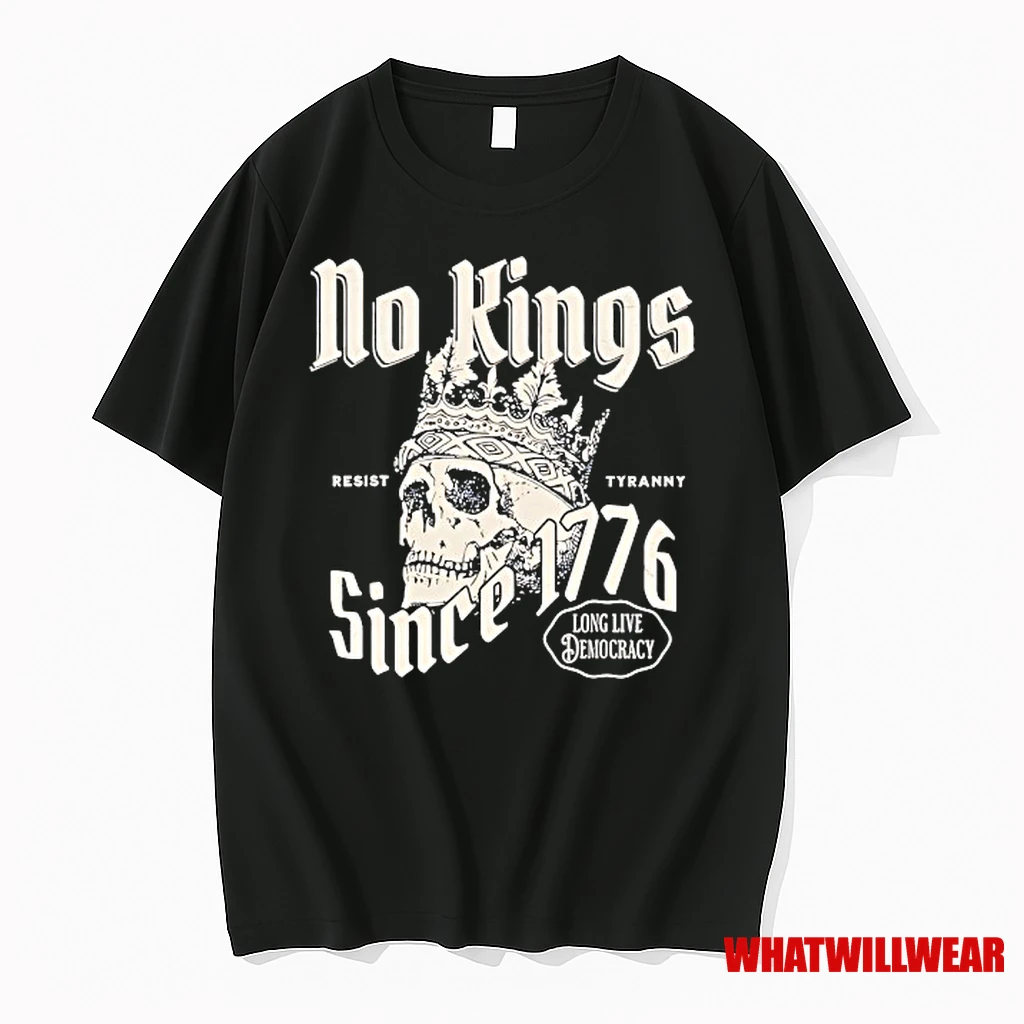 Skull No Kings Since 1776 Vintage Shirts