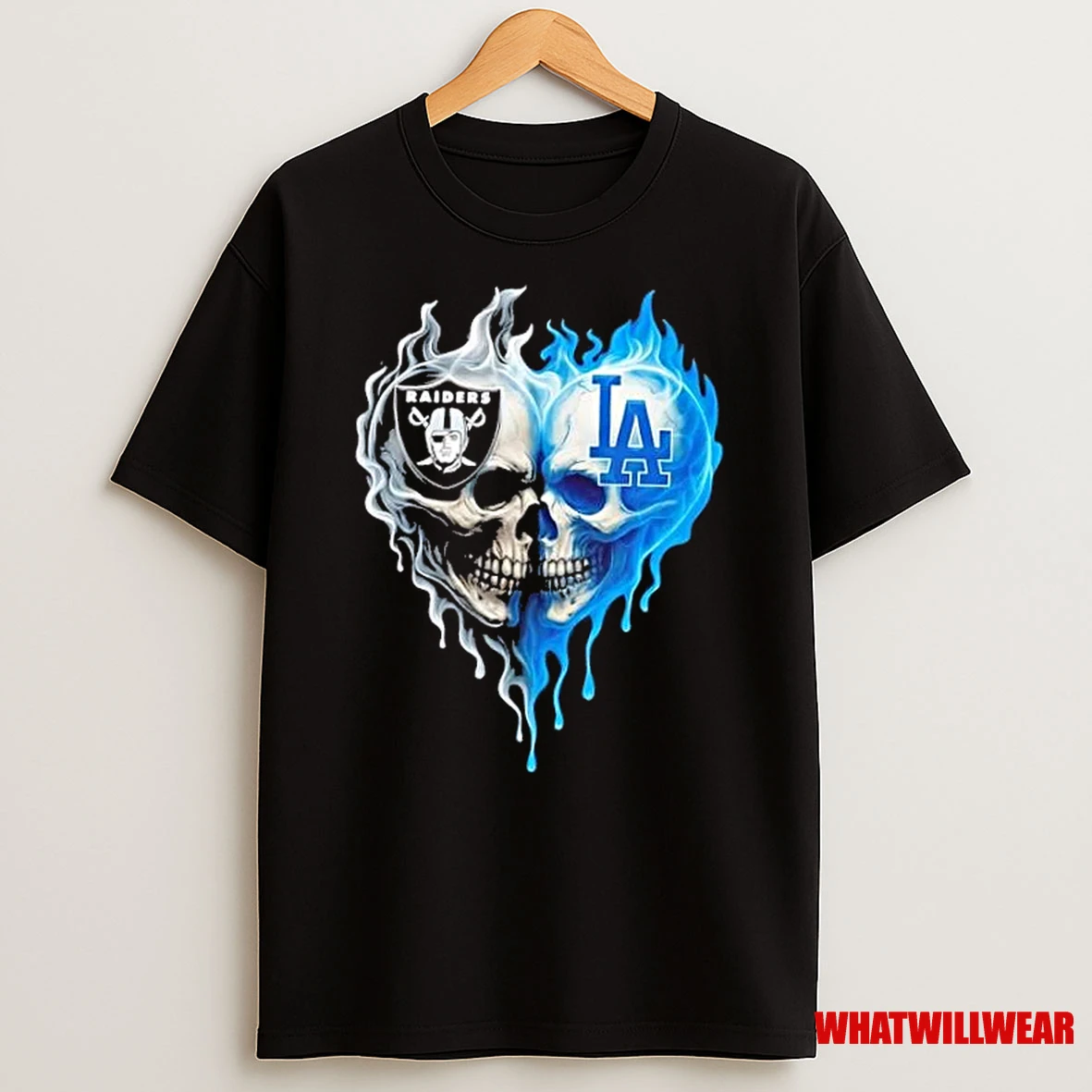 Skulls Heart Las Vegas Raiders X Los Angeles Dodgers Shirts