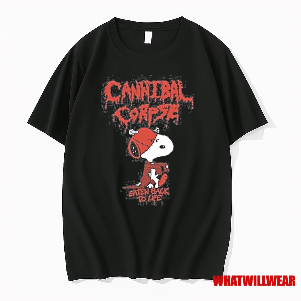 Snoopy Cannibal Corpse Eaten Back To Life Black Shirts