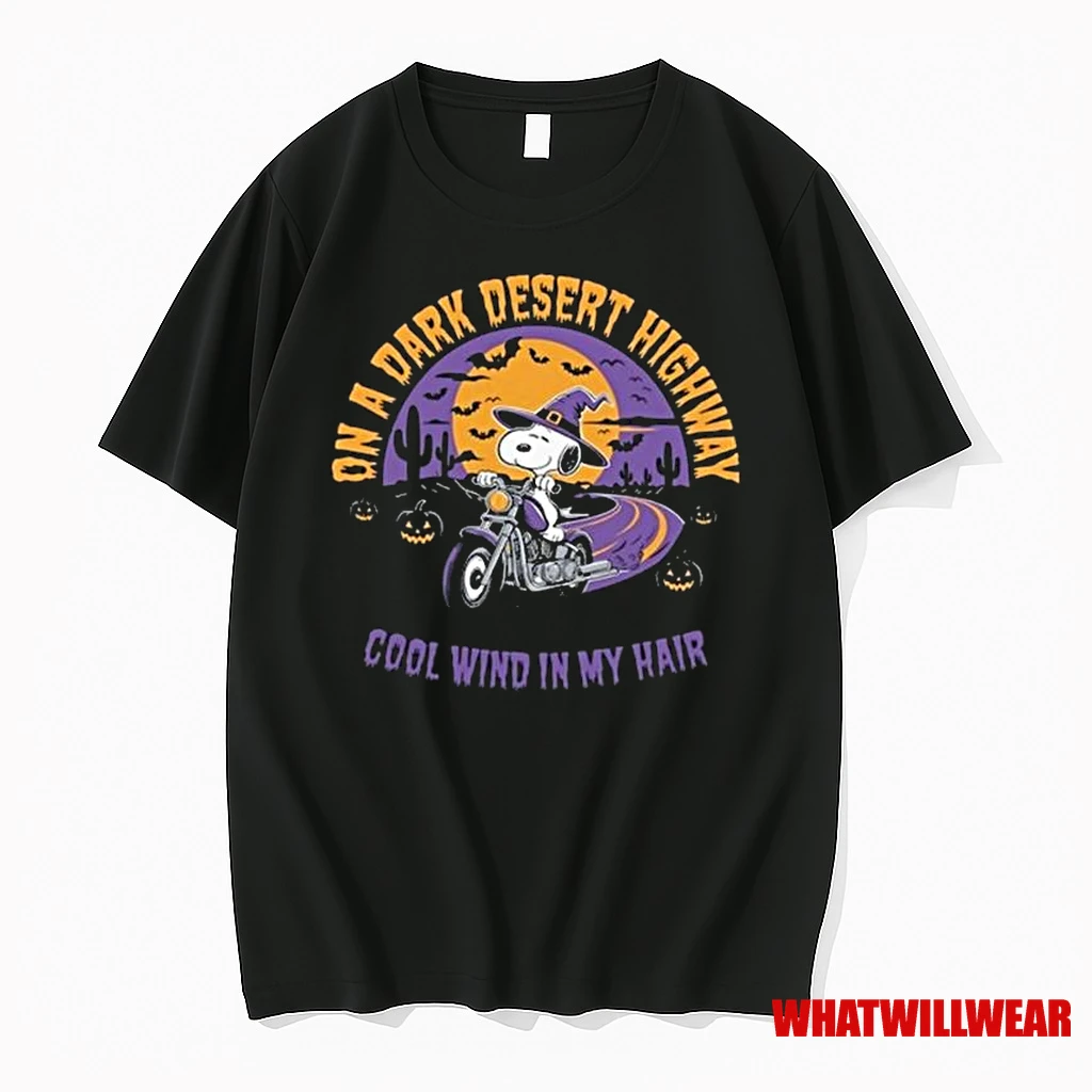 Snoopy On The Dark Desert Highway Cool Wind In My Hair Halloween 2025 Shirts