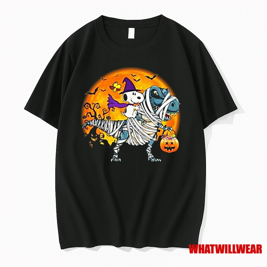 Snoopy Ride T Rex Halloween 2025 Shirts