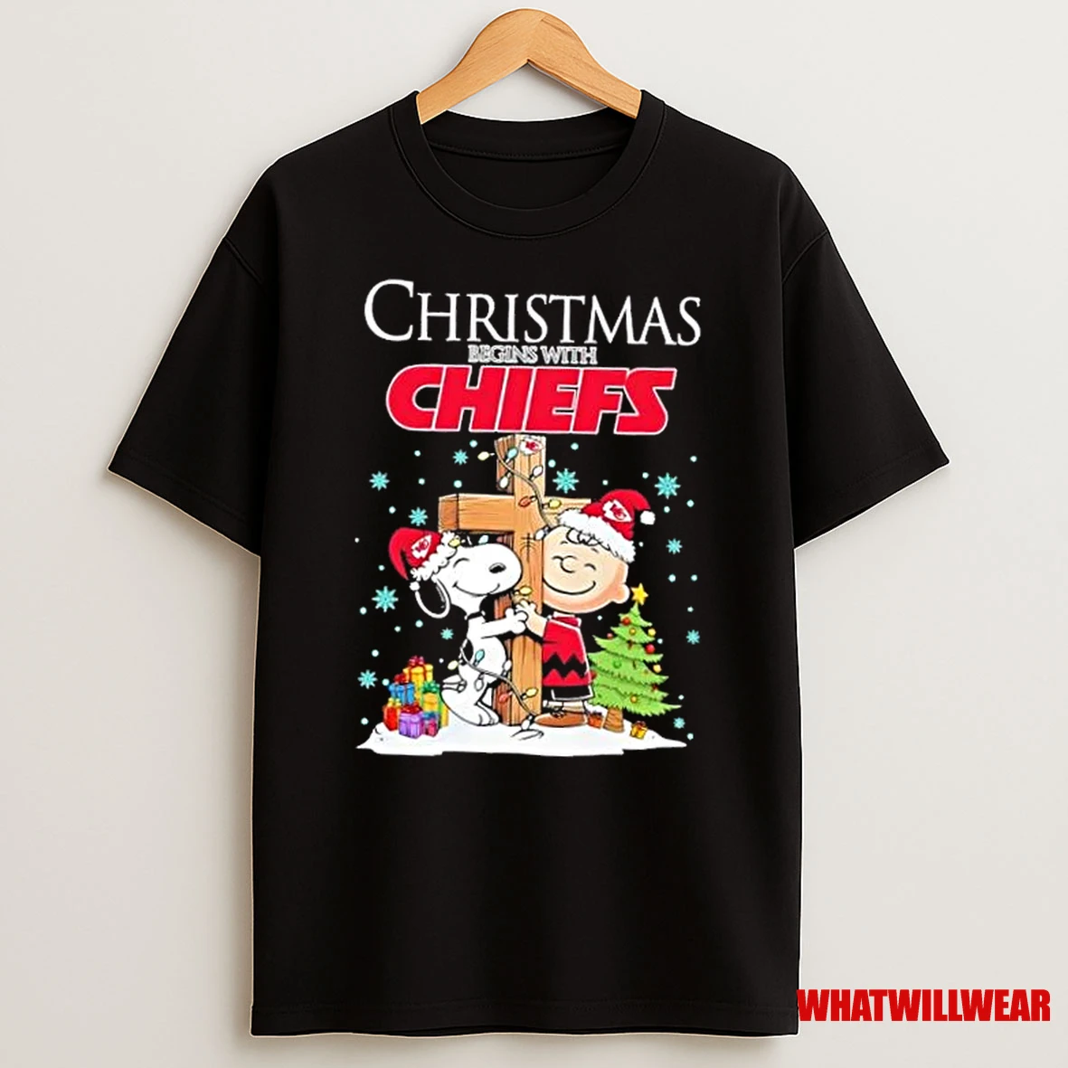 Snoopy And Charlie Brown Christmas Begins With Kansas City Chiefs Football Shirts