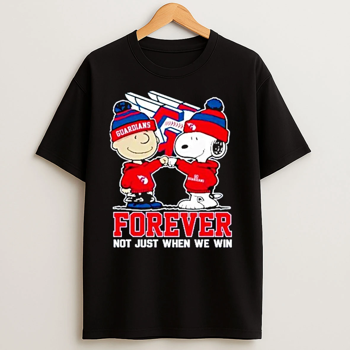 Snoopy And Charlie Brown X Mlb Cleveland Guardians Forever Not Just When We Win Ornaments T Shirts