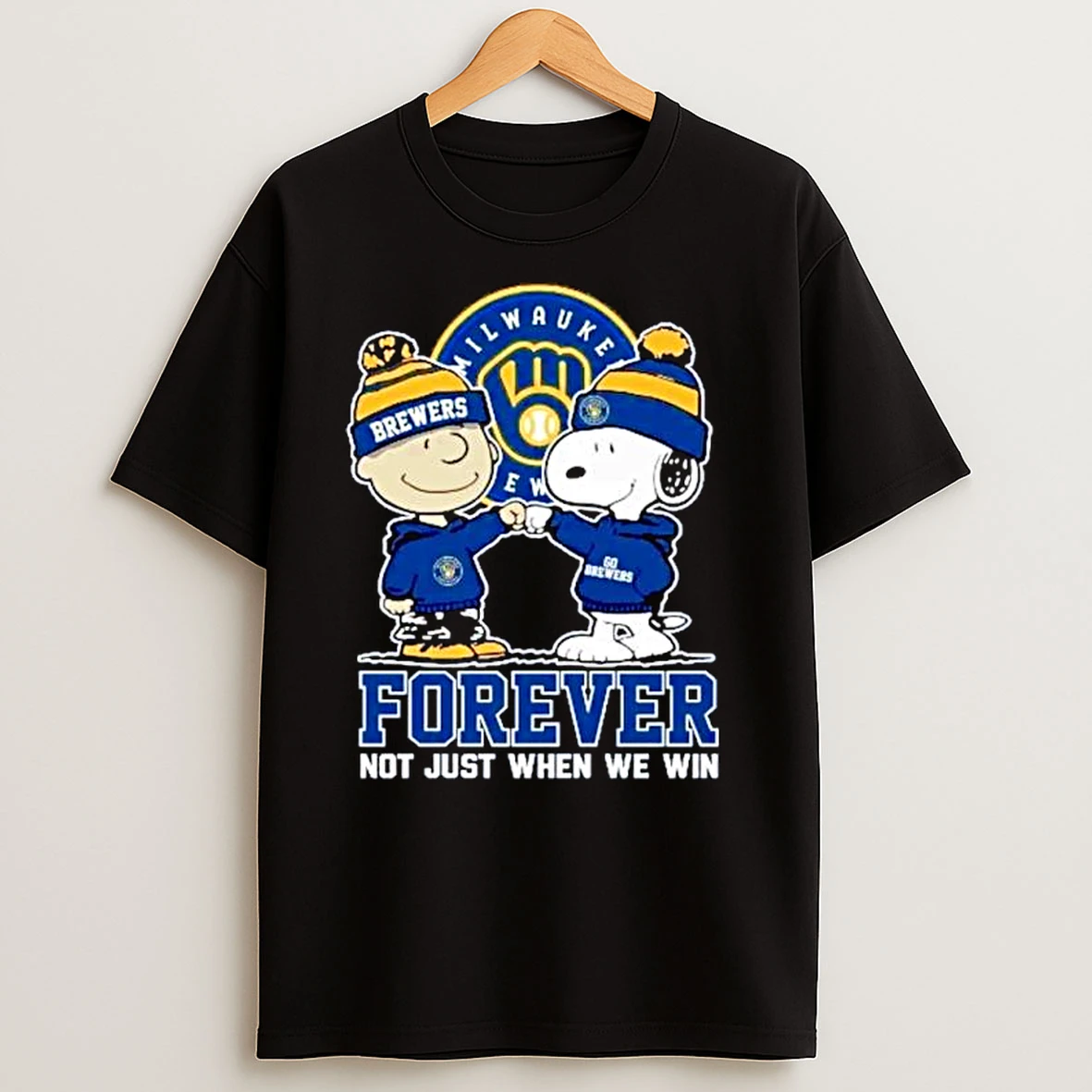 Snoopy And Charlie Brown X Mlb Milwaukee Brewers Forever Not Just When We Win Ornaments T Shirts