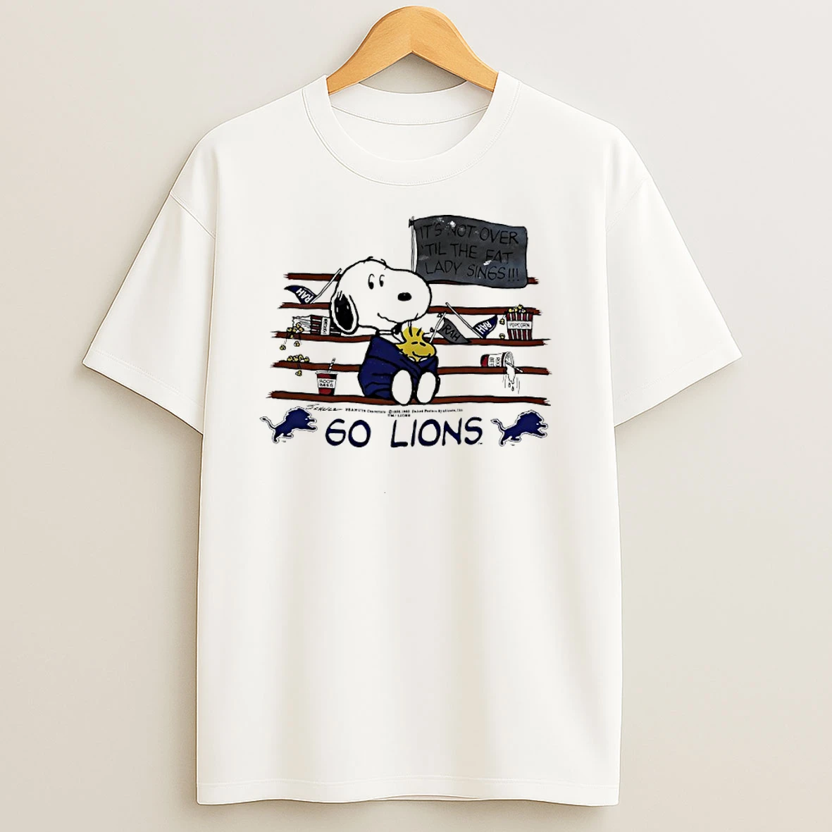 Snoopy And Woodstock Go Lions Its Not Over Till The Fat Lady Sings T Shirts