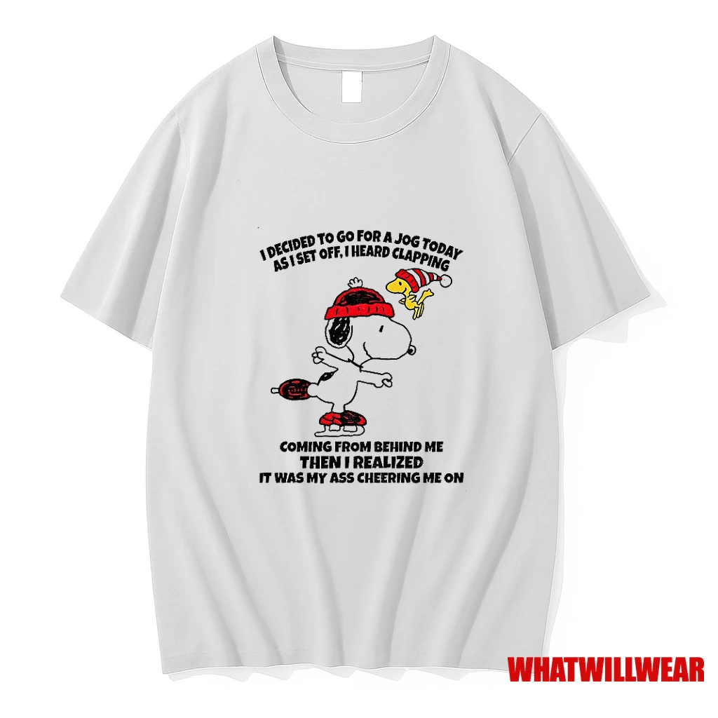 Snoopy And Woodstock I Decided To Go For A Jog Today As I Set Off I Heard Clapping Christmas Shirts