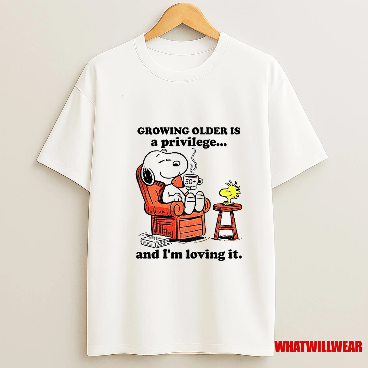 Snoopy And Woodstock Growing Older Is A Privilege And Im Loving It Shirts