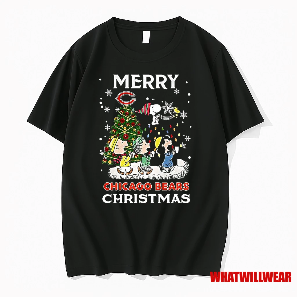 Snoopy And Friends Chicago Bears Football Merry Christmas 2025 Shirts