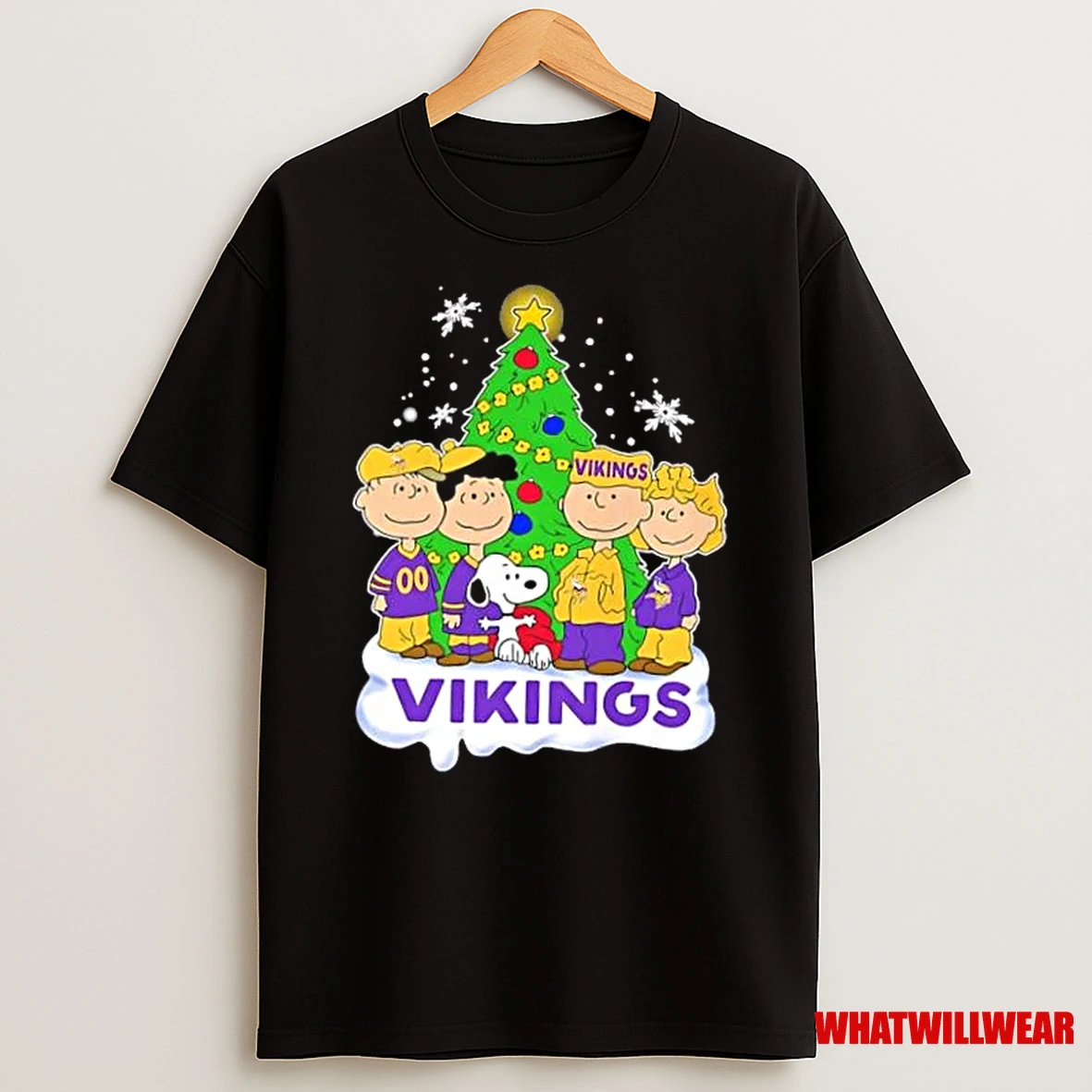 Snoopy And Friends Minnesota Vikings Football Christmas Tree Shirts