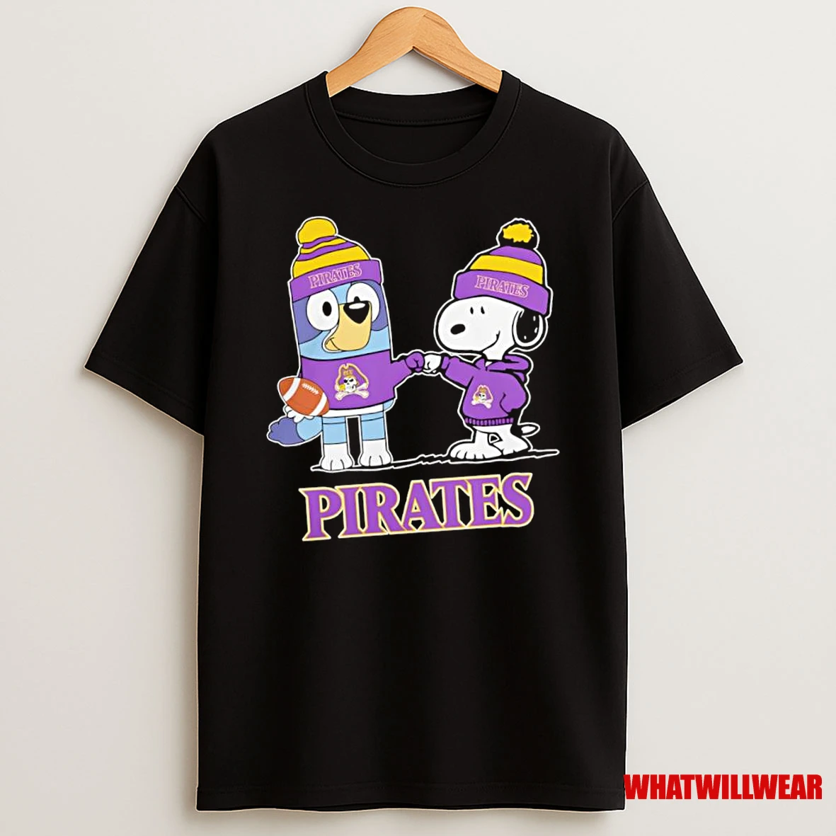Snoopy X Bluey East Carolina Pirates Football Shirts