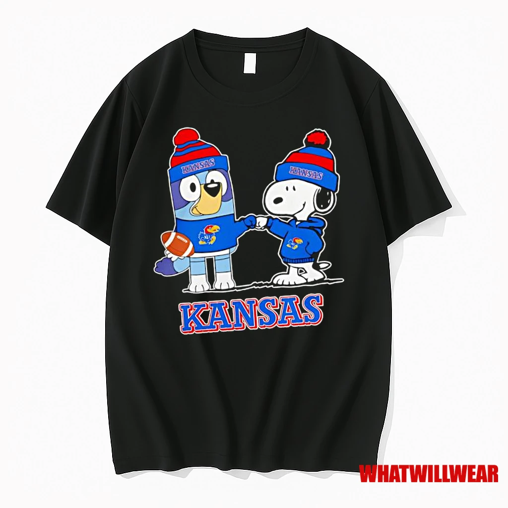 Snoopy X Bluey Kansas Jayhawks Football Shirts