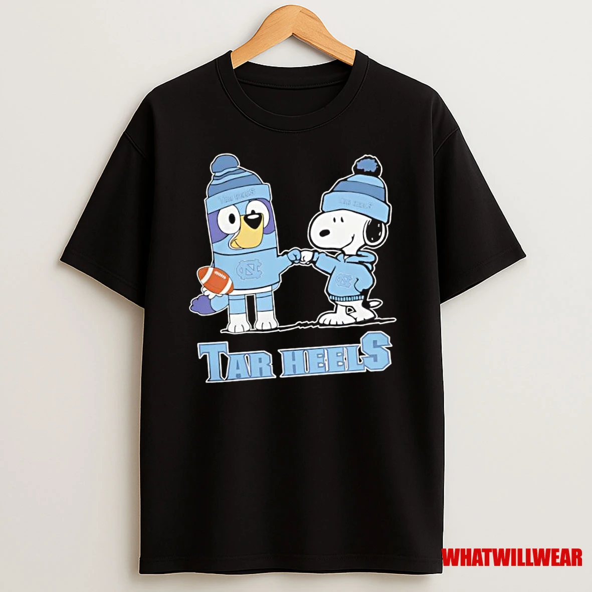 Snoopy X Bluey North Carolina Tar Heels Football Shirts
