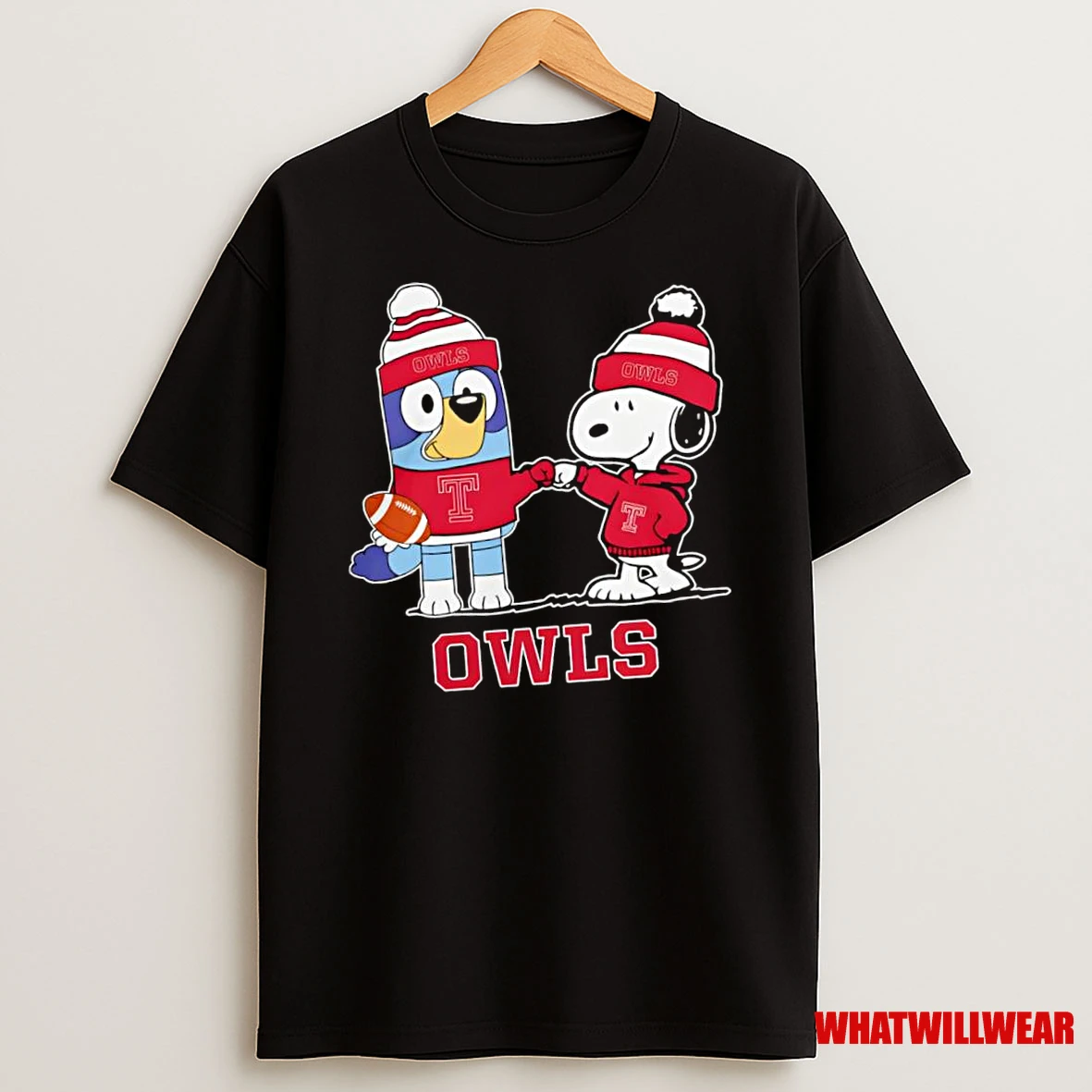 Snoopy X Bluey Temple Owls Football Shirts