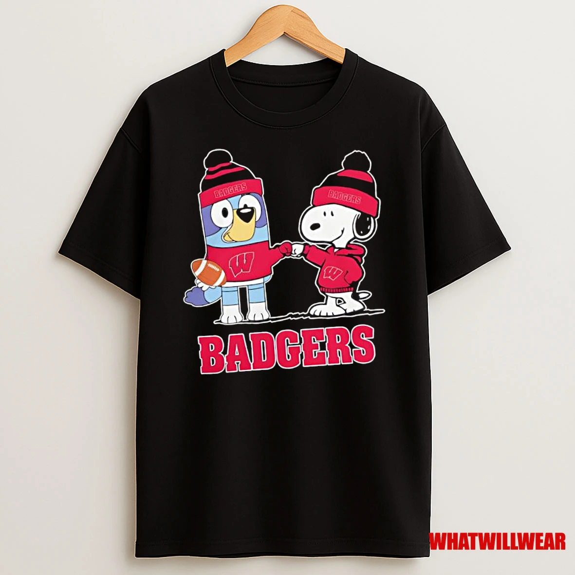 Snoopy X Bluey Wisconsin Badgers Football Shirts