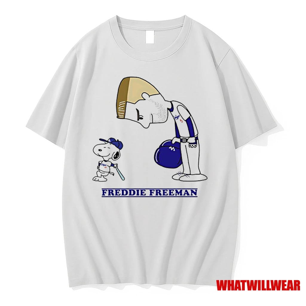 Snoopy X Freddie Freeman Los Angeles Dodgers Baseball Shirts
