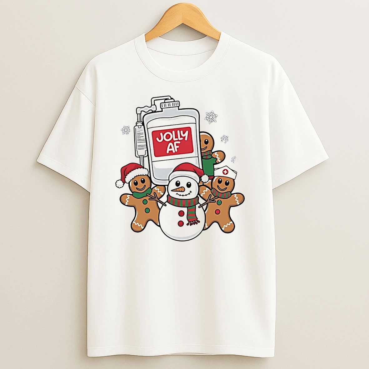 Snowman Gingerbreads Jolly Af Christmas T Shirts