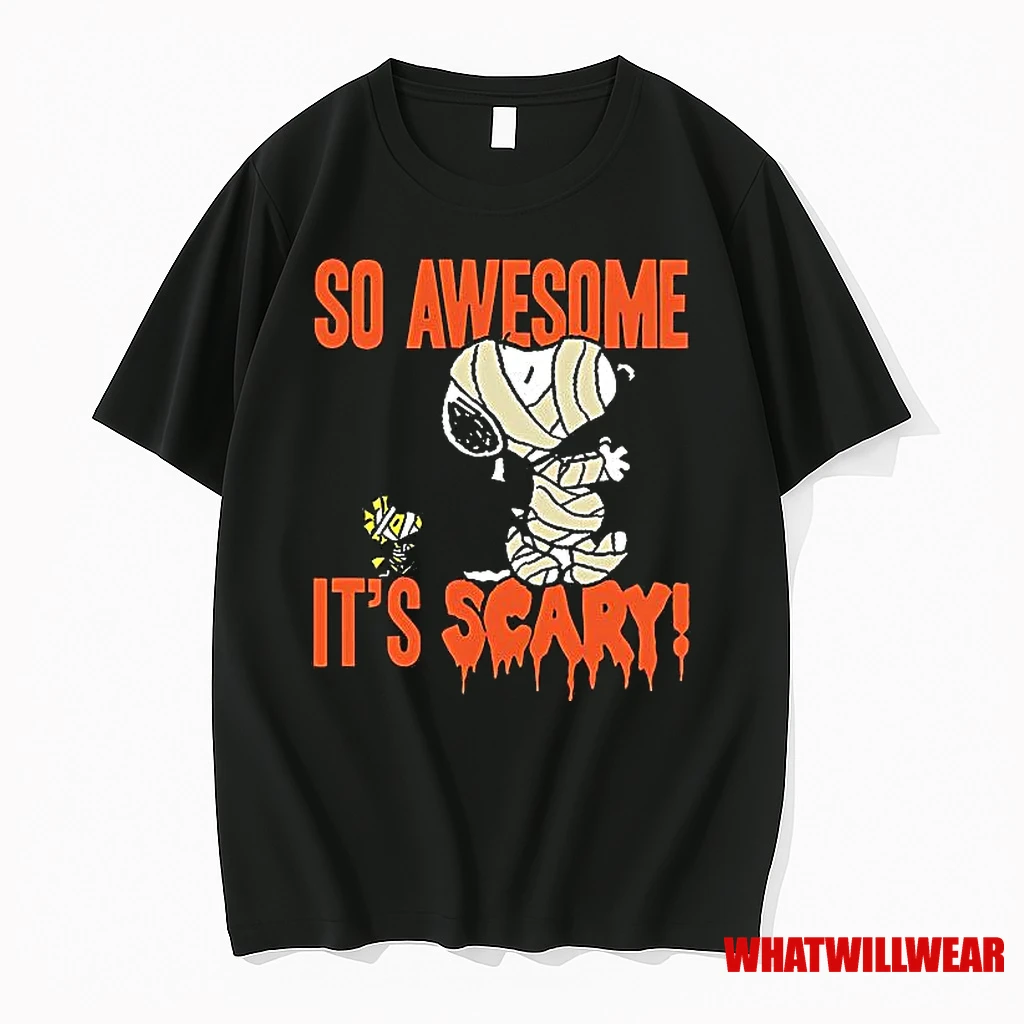 So Awesome Its Scary Snoopy Mummy And Woodstock Mummy For Halloween Shirts