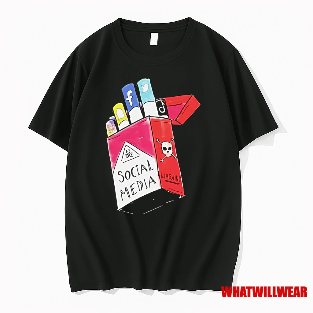 Social Media Cigarette Warning Pack Shirts