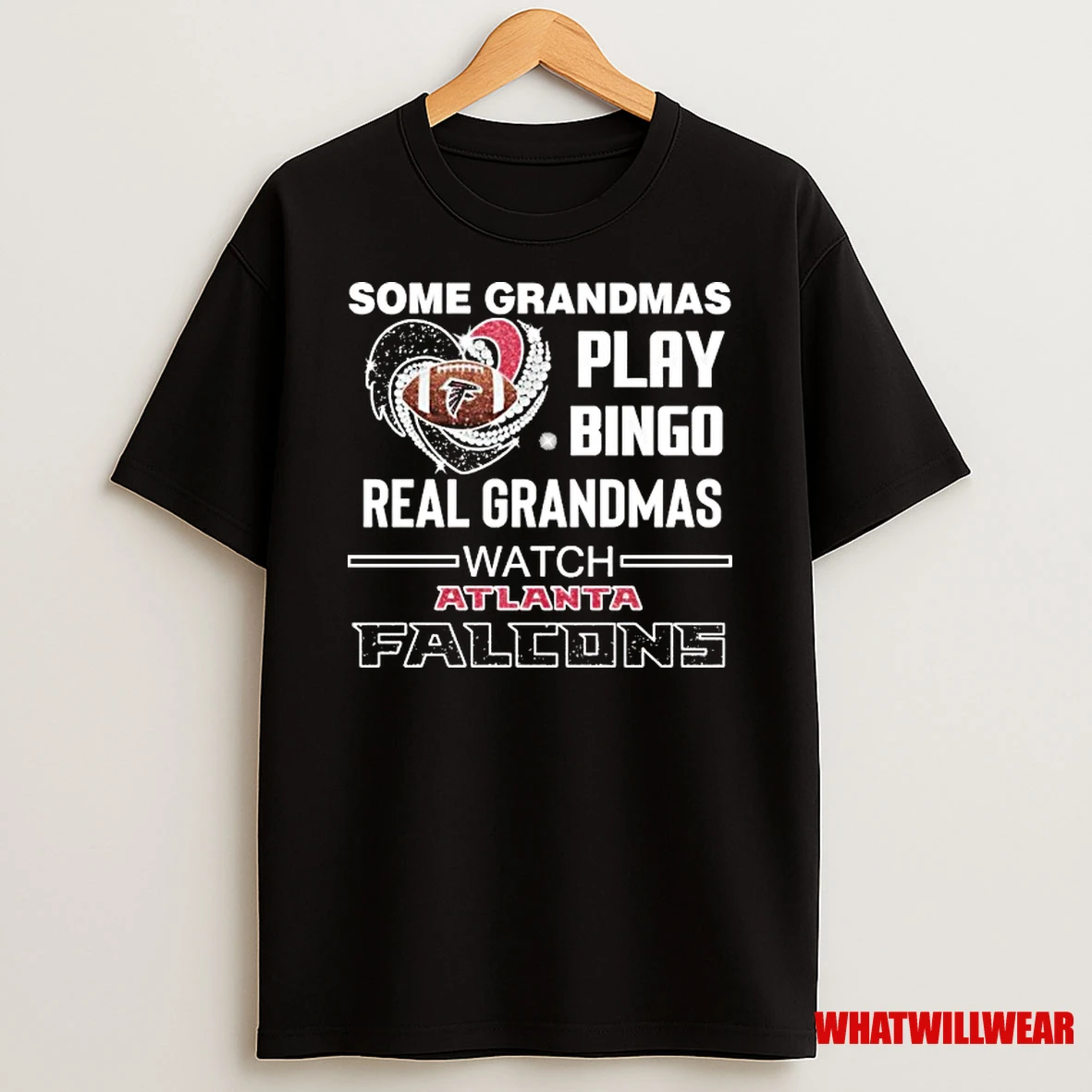 Some Grandmas Play Bingo Real Grandmas Watch Atlanta Falcons Diamond Heart Shirts